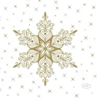 Duni 3-laags tissue servet snowstars white 24x24cm wit 20 stuks