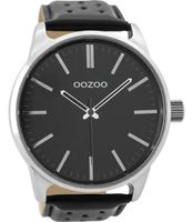 OOZOO Timepieces Horloge Geperforeerd Zwart | C9424 - thumbnail