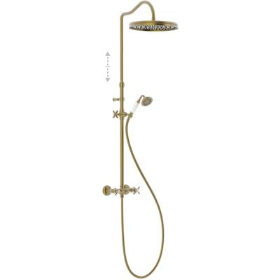 Regendouche set Tres Clasic | Opbouw | Mengkraan | 2-weg | Vintage | Messing mat