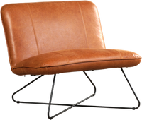 Cognac leren industriële fauteuil zonder armleuning Smile - Vintage Leer Cognac (cognac leer)