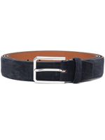 Santoni ceinture en cuir à boucle rectangulaire - Bleu