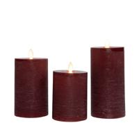 Stompkaars-USB wax d7,5 cm bordeaux set van 3 - Annas collection