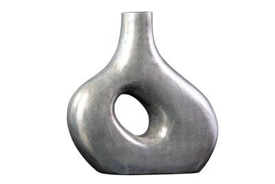 Vaas RING 30cm metaal donkergrijs handgemaakt - 44864