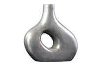 Vaas RING 30cm metaal donkergrijs handgemaakt - 44864 Vaas RING 30cm metaal donkergrijs handgemaakt - 44864