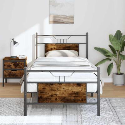Bedframe zonder matras hout gerookt eikenkleurig 80x200 cm