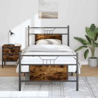 Bedframe zonder matras hout gerookt eikenkleurig 80x200 cm