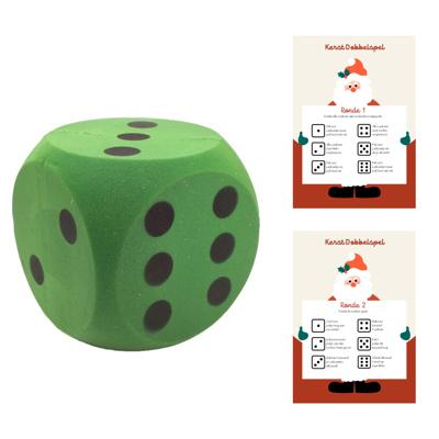 T&F Creations Kerstspel set - dobbelspel - incl foam dobbelsteen - groen