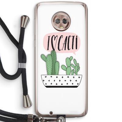 I love cacti: Motorola Moto G6 Transparant Hoesje met koord