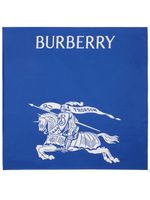 Burberry foulard en soie à logo Equestrian Knight - Bleu