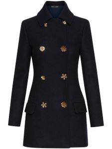 Oscar de la Renta robe croisée à boutons - Bleu