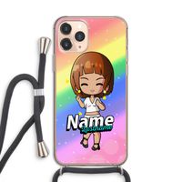 Chibi Maker vrouw: iPhone 11 Pro Transparant Hoesje met koord