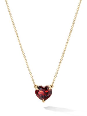 David Yurman collier Châtelaine Heart en or 18ct serti de grenat (8 mm)