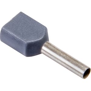 Twineindaderhulzen geisoleerd 2x 0.75 mm 15.0/8.0 mm grijs 100 stuks