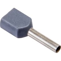 Twineindaderhulzen geisoleerd 2x 0.75 mm 15.0/8.0 mm grijs 100 stuks