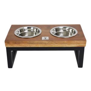 Boony Est 1941 Dinnerset hout met metalen frame voerbakjes hond 45 cm