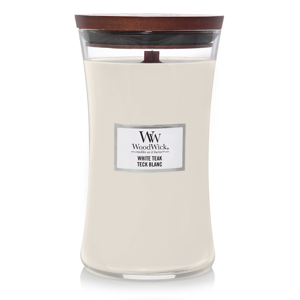 WoodWick white teak large candle