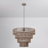 Hanglamp Galapagos taupe - E27-fitting - IP20 voor binnen - Taupe - Gevlochten katoenen koordjes - Vierlaags