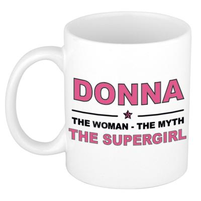 Donna cadeau mok - Woman Myth Supergirl - naam koffiemok - 300 ml - collega - moederdag