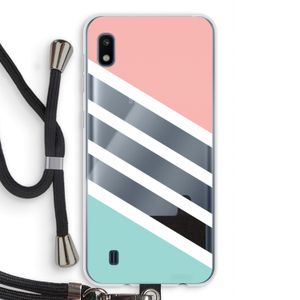 Strepen pastel: Samsung Galaxy A10 Transparant Hoesje met koord