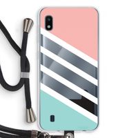 Strepen pastel: Samsung Galaxy A10 Transparant Hoesje met koord