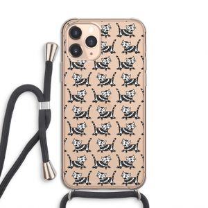 Zwarte poes: iPhone 11 Pro Transparant Hoesje met koord