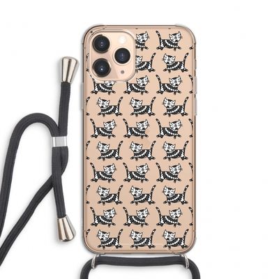 Zwarte poes: iPhone 11 Pro Transparant Hoesje met koord