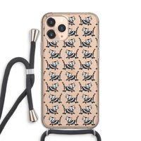 Zwarte poes: iPhone 11 Pro Transparant Hoesje met koord