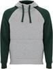 Roly RY1058 Badet Hooded Sweatshirt - Heather Grey 58/Bottle Green 56 - 3XL