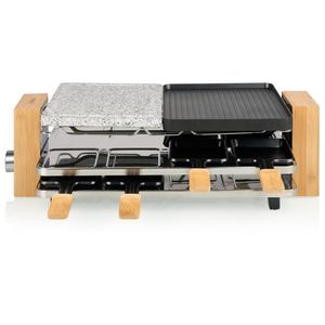 Princess 162635 raclette 8 persoon/personen 1300 W Zwart, Grijs, Hout