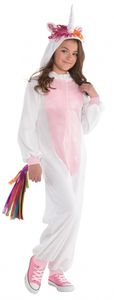 onesie eenhoorn meisjes wit/roze maat 134