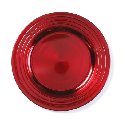 Kaarsenbord - rood - 33 cm - kunststof - rond - kaarsenbord - kaarsen plateau