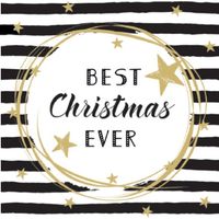 80x stuks kerst thema tafel servetten Best Christmas Ever 33 x 33 cm - thumbnail