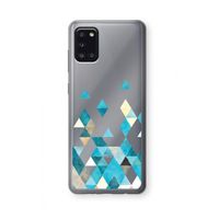 Gekleurde driehoekjes blauw: Samsung Galaxy A31 Transparant Hoesje