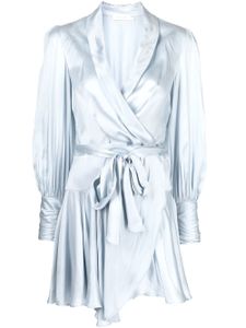 ZIMMERMANN robe en soie à design portefeuille - Bleu