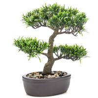 Emerald Kunstplant Bonsai boompje - groen - in pot - 32 cm