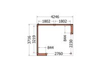 Trendhout Buitenverblijf Capri 425x375 - Plat dak model links- Plat dak- Onbehandeld lariks Douglas hout- Trendhout Trendhout Buitenverblijf Capri 425x375 - Plat dak model links- Plat dak- Onbehandeld lariks Douglas hout- Trendhout
