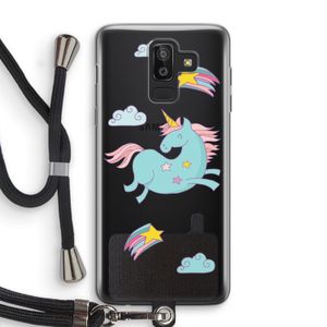 Vliegende eenhoorn: Samsung Galaxy J8 (2018) Transparant Hoesje met koord