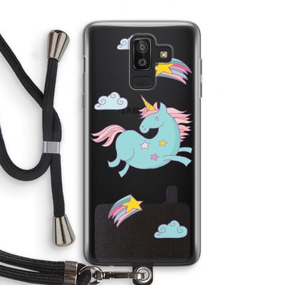 Vliegende eenhoorn: Samsung Galaxy J8 (2018) Transparant Hoesje met koord