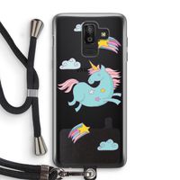 Vliegende eenhoorn: Samsung Galaxy J8 (2018) Transparant Hoesje met koord