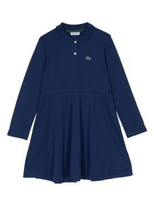 Lacoste Kids robe plissée à logo brodé - Bleu