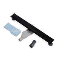 Douchegoot set Blue Label SlimLine | 70 cm | Met vloerflens | Met rooster | Zwart