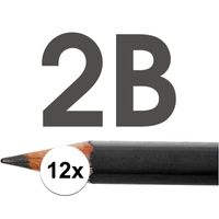 12x HB potloden voor volwassenen hardheid 2B   -