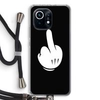 Middle finger black: Xiaomi Mi 11 Transparant Hoesje met koord