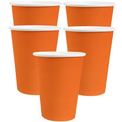 Santex feest/verjaardag bekertjes - 30x stuks - karton - oranje - 270 ml