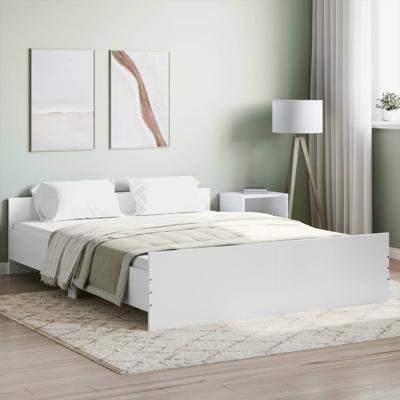 Bedframe met hoofd- en voeteneinde wit 150x200 cm