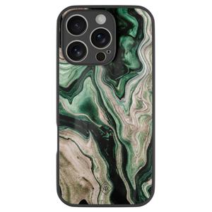 iPhone 16 Pro glazen hardcase - Green waves