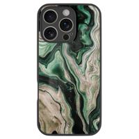 iPhone 16 Pro glazen hardcase - Green waves