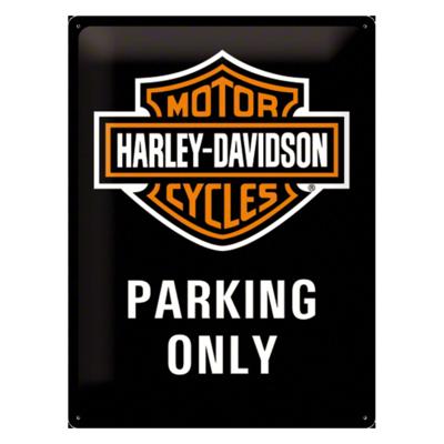 Nostalgic Art wandbord/muurplaatje - metaal - Harley Davidson Parking Only - 30 x 40 cm - Mancave