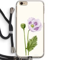 Purple poppy: iPhone 6 / 6S Transparant Hoesje met koord