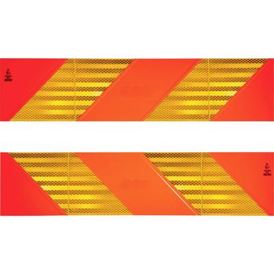 IWH 97609 Heckwarntafel, Halbmarkierungen refl. Zugm., 565x130mm, ECE 70.01, 2 St. Waarschuwingsbord 565 mm x 130 mm
